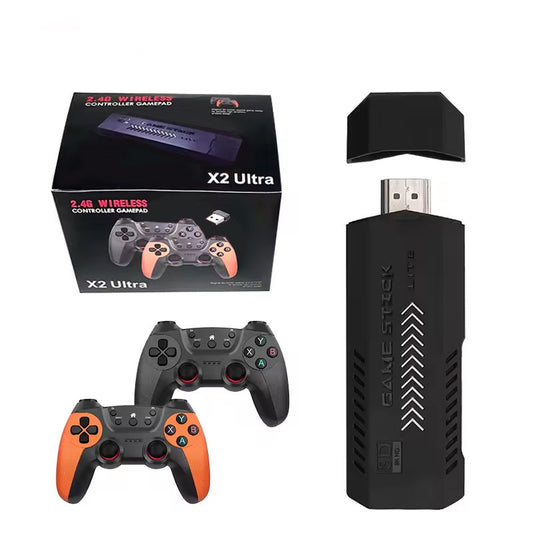 X2 Ultra Game Stick 4K Retro Gaming Consoles Family TV Video Game Consoles Classic 64GB 30000 Games for Psp/Ps1