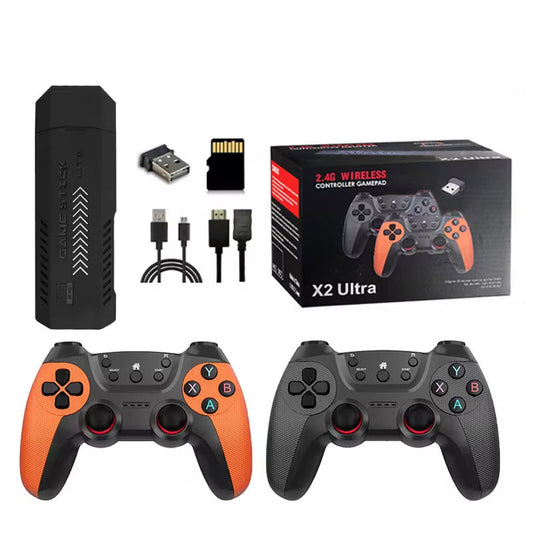 X2 Ultra Game Stick 4K Retro Gaming Consoles Family TV Video Game Consoles Classic 64GB 30000 Games for Psp/Ps1